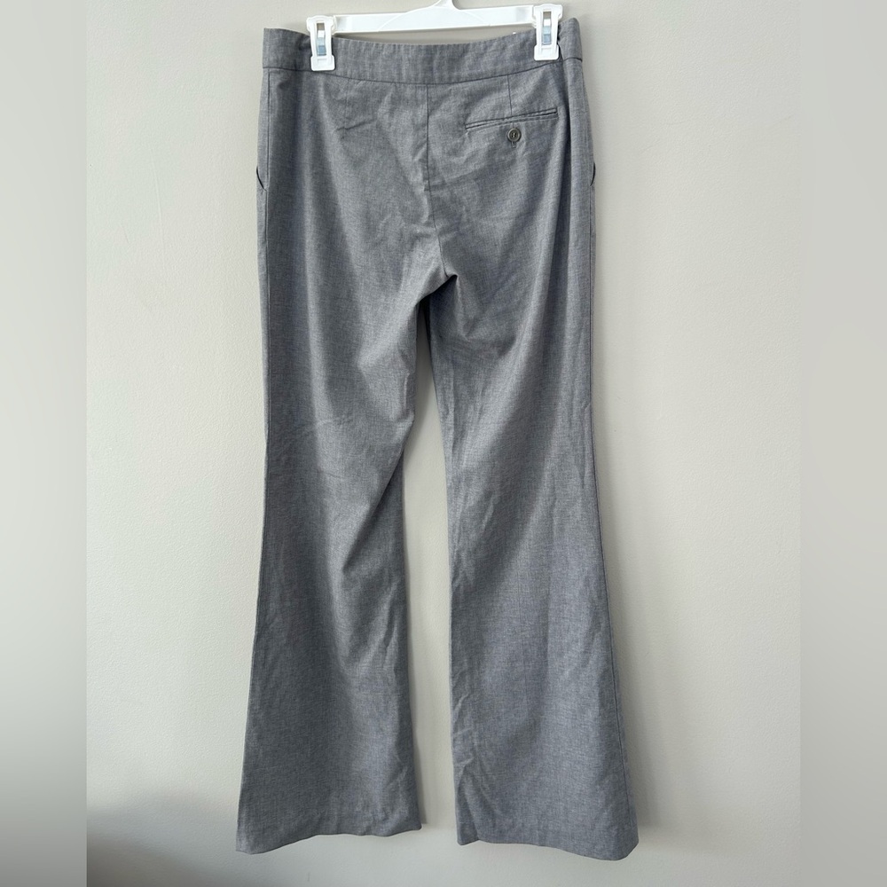 BCBGMaxazria Business Casual Lightweight Wool Blend Grey Flare Tall Long Trouser - Picture 3 of 6
